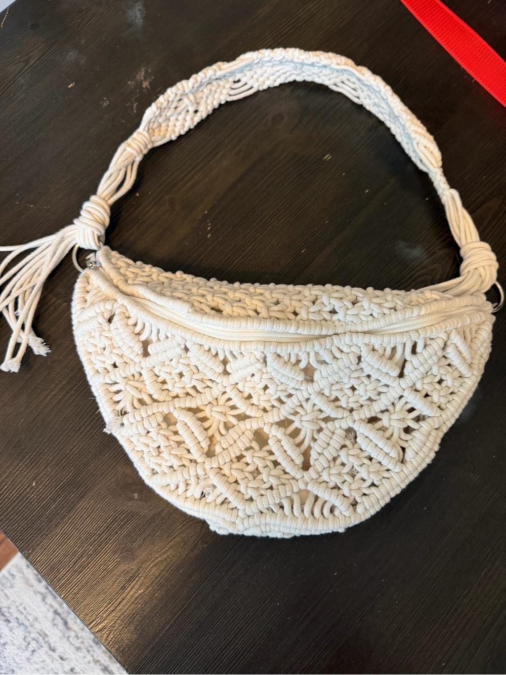 Altar'd State Cream Macramé Shoulder Bag
